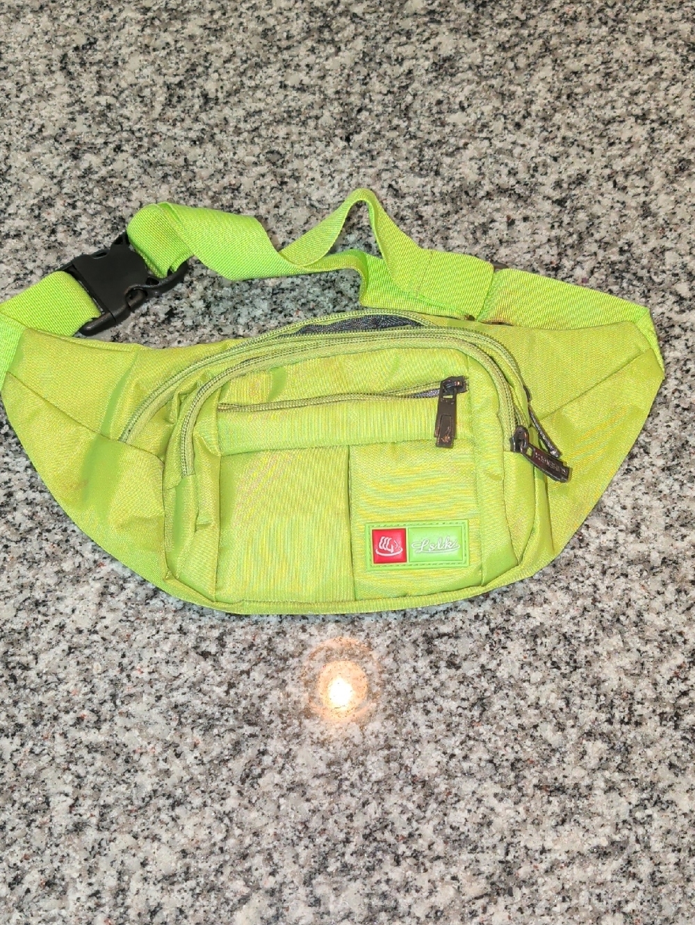 L.L. Bean Lime Green Waist Pack - Compact Key & Card Holder